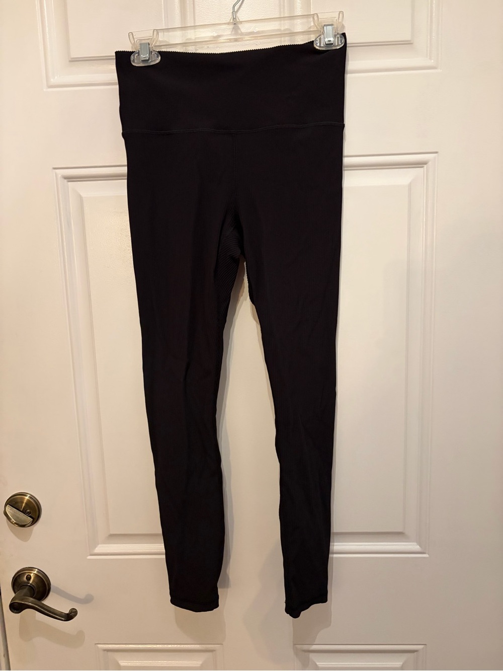 Athleta High-Waist Black Ribbed Leggings